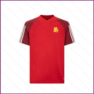 Yx 2023-2024 เสื้อยืดลําลอง แขนสั้น คอกลม พิมพ์ลาย AS Roma Jersey Pre Match ให้ความอบอุ่น พลัสไซซ์