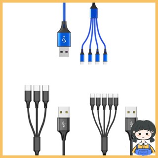 Bang สายชาร์จ USB C แยก 3 4 5 in 1 ชาร์จเร็ว พร้อมพอร์ต 3 4 5 Type-C ตัวผู้ สําหรับโทรศัพท์มือถือ Tabl