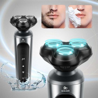 UK Mens Electric Shaver Cordless Razor Wet Dry Rechargeable Rotary USB Charging