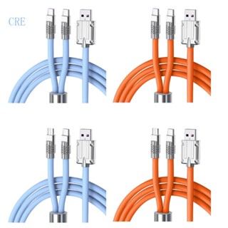 Cre สายชาร์จ USB 6A เป็น MicroUSB Type C ชาร์จเร็ว