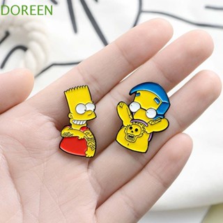 Doreen เข็มกลัดเคลือบ ลายการ์ตูน Meme Milhouse Bart น่ารัก คลาสสิก ของขวัญสําหรับผู้หญิง