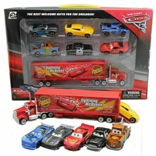 7pcs Cars 2 Lightning McQueen Racer Car&amp;Mack Truck Kids Toy Collection Set Gifts