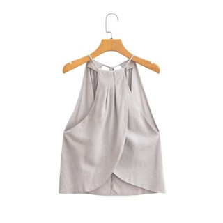 ขายส่ง 2023 เสื้อกล้าม ผ้าลินิน สีพื้น พร้อมกางเกง 1614