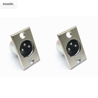 【DREAMLIFE】2Pcs 3 Pin XLR Male/ Female Socket Panel Mic Jack/Audio Connector/Zinc Alloy/New