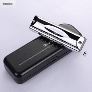 【DREAMLIFE】Harmonica 10 Holes 40 Tones Gift Musical Instruments Professional Silver
