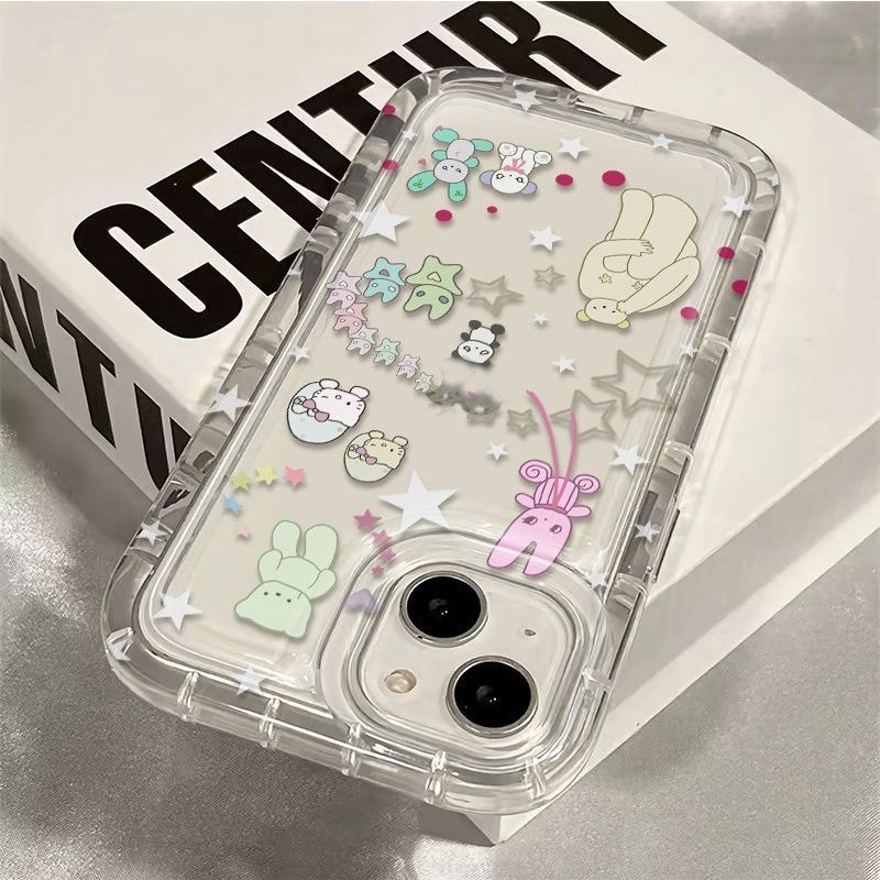 COD การ์ตูนหมีถุงลมนิรภัยเคสโทรศัพท์มือถือสำหรับ iPhone 16 11 14 15 12 13 Pro Max 6 7 8 Plus TPU โทรศัพท์มือถือเคสนิ่ม