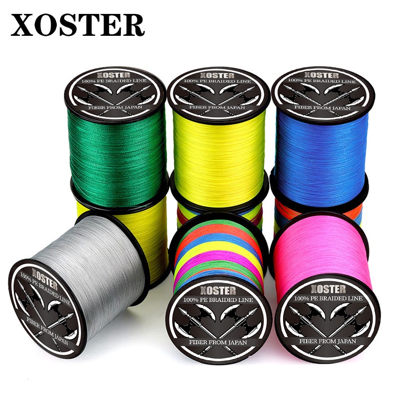 Xoster สายเบ็ดตกปลา PE แบบถัก 300 ม. 100 ม. 10-85 ปอนด์ 4 เส้น