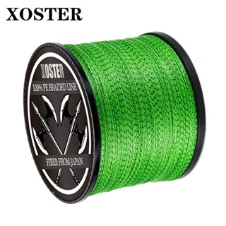 Xoster สายเอ็นตกปลา PE แบบถัก 300 ม. 500 ม. 1000 ม. หลากสี 4 เส้น