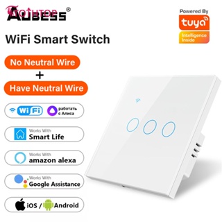 1/2/3/4 Gang Tuya Wifi Smart Touch Switch Home Wall Button สำหรับ Alexa และ Google Home Assistant [TOP]