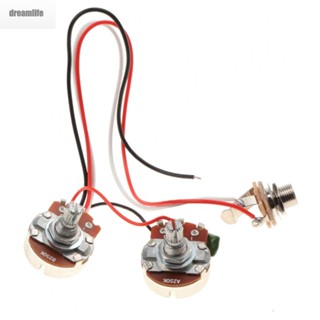 【DREAMLIFE】Wiring Harness Replacement 1 Set 1V1T Jack 250K Big Pots Accessories Bass Guitar