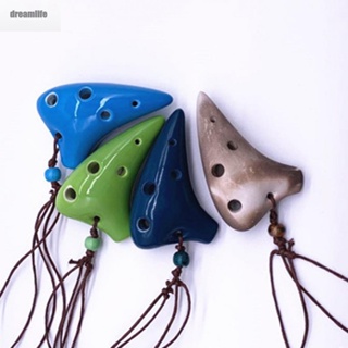 【DREAMLIFE】Ocarina Ocarina Ceramic Musical Small Soprano C W/ Lanyard 6 Holes Beginner