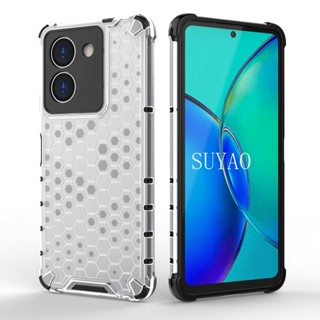 เคสโทรศัพท์มือถือ ซิลิโคนใส กันกระแทก ลายรังผึ้ง สําหรับ Vivo Y16 Y22 Y22S Y02S Y33S Y36 Y27 4G 5G