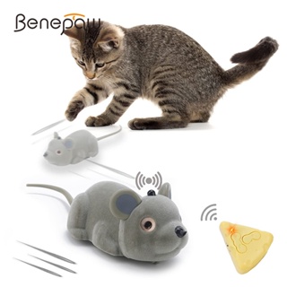 Benepaw ของเล่นแมวอัจฉริยะ โต้ตอบ รีโมตคอนโทรล เมาส์ไฟฟ้า ชาร์จ USB อุปสรรค หนี เคลื่อนไหว ของเล่นลูกแมว