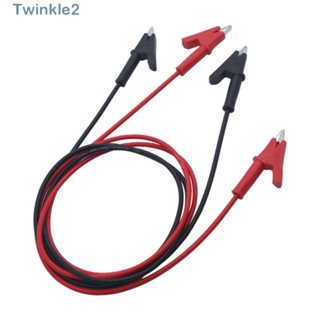 Twinkle คลิปปากจระเข้ไฟฟ้า 1000V 10A 39 นิ้ว 1 เมตร สีแดง สีดํา สําหรับทดสอบสายไฟจัมเปอร์ 2 ชิ้น