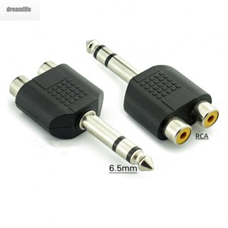 【DREAMLIFE】Audio Converter 1/4 Inch 1pcs 6.35MM Dual RCA Female Audio Applications