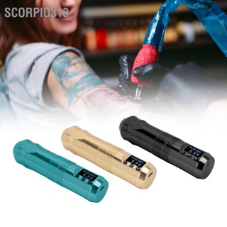 Scorpio313 เครื่องสักโรตารีไร้สาย 2 in 1 Coreless Motor 2.4mm ถึง 4.2mm Strokes OLED Tattoo Pen 1800mAh with RCA Adapter