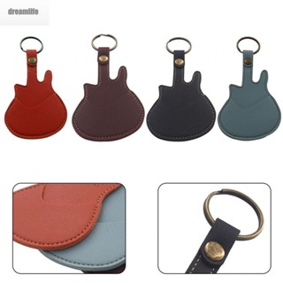 【DREAMLIFE】Guitar Pickup Holder Leather Orange Professional Soft Approx.135*68*4mm