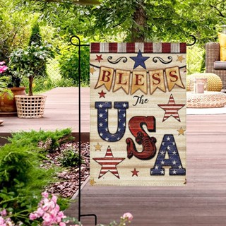 ธงแบนเนอร์ ผ้าฝ้าย ผ้าลินิน ลาย Bless USA สําหรับแขวนตกแต่งบ้าน สวน ในร่ม กลางแจ้ง 1 ชิ้น