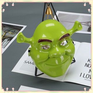 หน้ากากเชร็คฮาโลวีน Shrek หน้ากากลาเท็กซ์เด็กผู้ใหญ่การ์ตูนอะนิเมะหน้ากากตลกหน้ากากการแสดงการเต้น 【แดด】