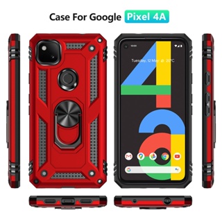 เคสโทรศัพท์มือถือ กันกระแทก พร้อมแหวนนิ้วโลหะ แม่เหล็ก ทนทาน สําหรับ Google Pixel 4 3a XL 5 4a 5a 5G