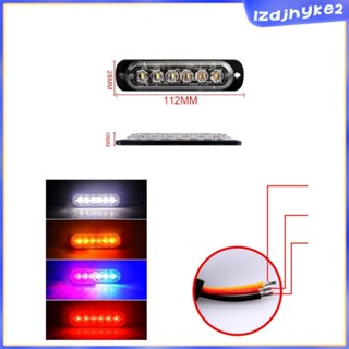 [lzdjhyke2] แถบไฟแฟลช LED 6 ดวง 12-24V 18W สีเหลืองอําพัน สําหรับรถยนต์ รถบรรทุก รถตู้