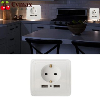 Cvmax เต้ารับไฟฟ้า 16A พร้อมปลั๊ก USB คู่ สําหรับติดผนัง