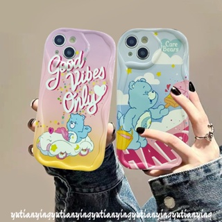 เคสโทรศัพท์มือถือนิ่ม ขอบโค้ง ลายหมีแฮปปี้แคร์ 3D สีรุ้ง หลากสี สําหรับ Redmi 9C NFC 10A 9 10C 9T 9A 12C A1 10 Note 11 10 12 10s 11s Pro Max Plus MI 11 12 Lite Poco M3