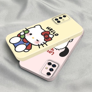 เคสโทรศัพท์มือถือ PC แข็ง ปิดด้านหลัง ลาย Hello Kitty แวววาว สําหรับ Samsung Galaxy A51 M40S A52 A53 A13 A04S A12 A12s A11 A04 A02 A02S A03