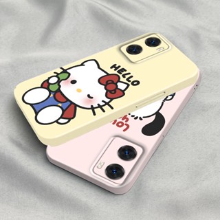 เคสโทรศัพท์มือถือ PC แข็ง ปิดด้านหลัง ลาย Hello Kitty แวววาว สําหรับ Oppo A57 2022 4G A77s A77 A17 F11 A9 A5 A11 A55 A56 A92S Reno4 Z A93