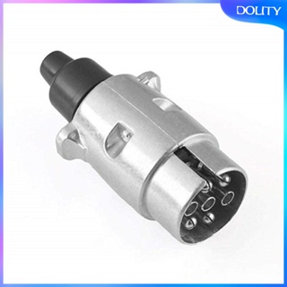 [dolity] อะแดปเตอร์ซ็อกเก็ต 7 Pin 12V อะลูมิเนียม กันสนิม สําหรับรถพ่วง