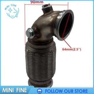 ท่อหน้าแปลน Downpipe โปรไฟล์ต่ํา 90 ขนาด 2.5 นิ้ว° ท่อสูบลม สเตนเลส แบบยืดหยุ่น