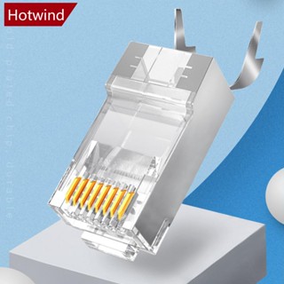 Hotwind ตัวเชื่อมต่อผ่าน RJ45 Cat8 Cat7 &amp; Cat6A 8P8C 50UM ชุบทอง FTP/STP 1 ชิ้น | Rj45 โมดูลาร์ปลั๊กเครือข่าย - 1.5 มม. O2W6