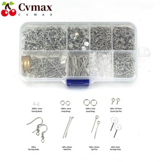 Cvmax ชุดต่างหูสตั๊ด ซิลิโคน สีเงิน DIY สําหรับผู้หญิง 1300 ชิ้น