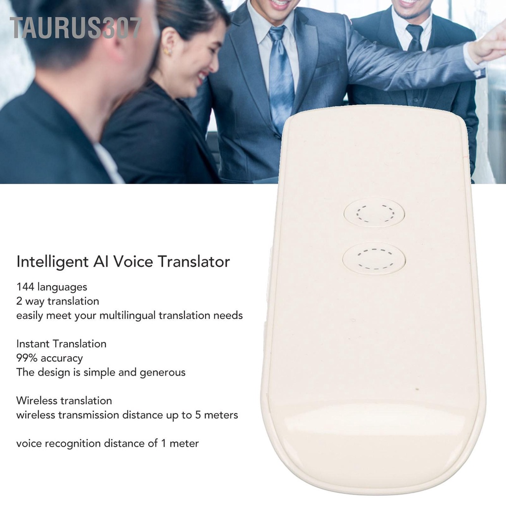 Taurus307 เครื่องแปลเสียง AI อัจฉริยะ 144 ภาษา 2 ทาง อุปกรณ์แปลแบบพกพาทันทีสำหรับการเรียนรู้งานท่องเที่ยว