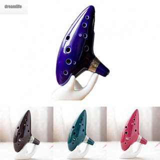 【DREAMLIFE】12 Hole Ocarina With Lanyard &amp; Ocarina Holder + Music Book 290g/10.23oz