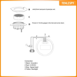 [tenlzsp9] เครื่องวัดความเอียงเรือ 52 มม. 2 นิ้ว สีขาว