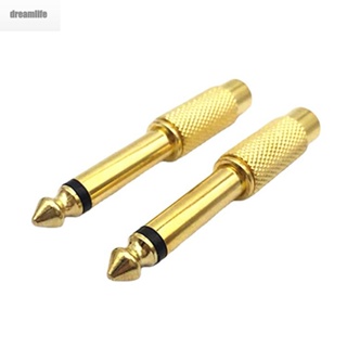 【DREAMLIFE】Audio Adapter 10Pcs 6.35mm Converter Gold Plated Male To Female Brand New