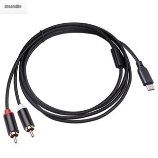 【DREAMLIFE】Audio Cable USB Type-C To 2RCA Male 1m/2m Amplifier Speaker Cable Brand New