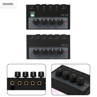 【DREAMLIFE】Amplifiers Sound Mixer Stereo 1PC 4 Channel Audio Black Headphone Metal