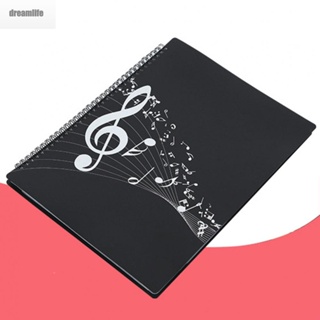 【DREAMLIFE】Piano Score Folder 40 Pages ABS Black File Loop Buckle Music Book Clip