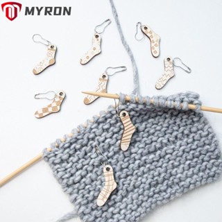 Myron มาร์กเกอร์ล็อคเข็มถักโครเชต์ แบบไม้ DIY