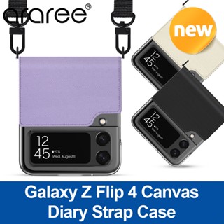 Araree Galaxy Z Flip 4 Canvas Diary Strap Case Korea