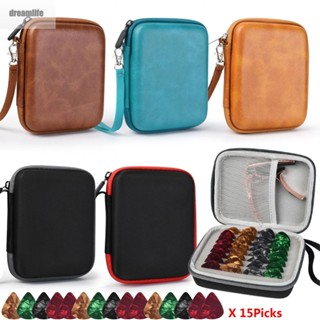 【DREAMLIFE】Guitar Pick Bag 0.75mm EVA Large Capacity Waterproof 140x120x55mm Capo