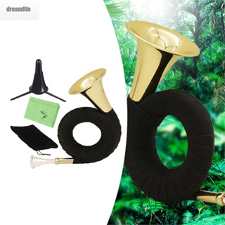 【DREAMLIFE】Brass Hunting Horn Outdoor Professional W/Cleaning Cloth With Carry Bag