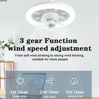 [พร้อมส่ง] 2 In 1 Led Mini Ceiling Fan With Smart Remote Control Ceiling Fan Lamp Home Decor 360° Rotation Ceiling Fan E27 Screw Cooling Electric Fan Lamp