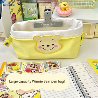 กระเป๋าดินสอ ขนาดใหญ่ จุของได้เยอะ ลาย Winnie The Poochey แบบเรียบง่าย สําหรับใส่เครื่องเขียน