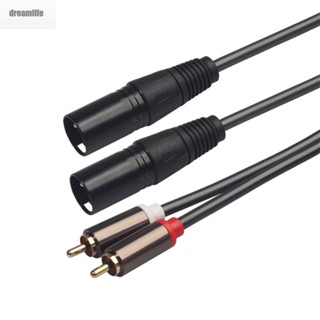 【DREAMLIFE】Audio Cable Black/Gold For Amplifier Gold Plated Nickel-Plated Zinc Alloy