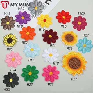 Myron แผ่นแพทช์ ปักลายดอกไม้ ดอกเดซี่ 10 สี สําหรับเย็บปักถักร้อย ตกแต่งโทรศัพท์มือถือ 40 ชิ้น