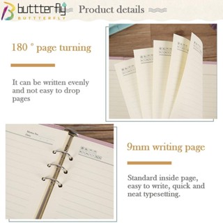 Buttterfly แฟ้มใส่เอกสาร ขนาด A6 A5 เติมได้ พร้อมห่วงบักเกิล