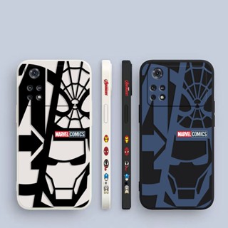 เคสโทรศัพท์มือถือ พิมพ์ลายมาร์เวล ไอรอนแมน สไปเดอร์แมน มีลายด้านข้าง สําหรับ Xiaomi POCO F5 X5 X4 X3 M5 M4 M3 F4 F3 C40 Redmi K60 K40 S Note 12 11 10 X Lite Pro Plus NFC GT 5 G
